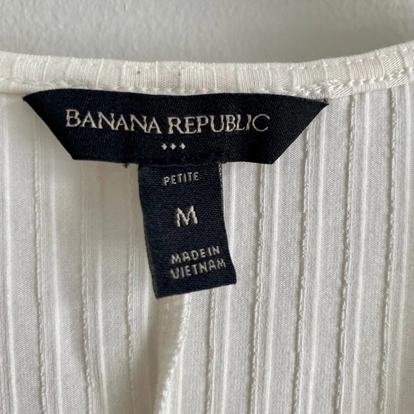 Banana Republic  White Wrap Long Sleeve Ribbed Top Size M - Picture 4 of 11